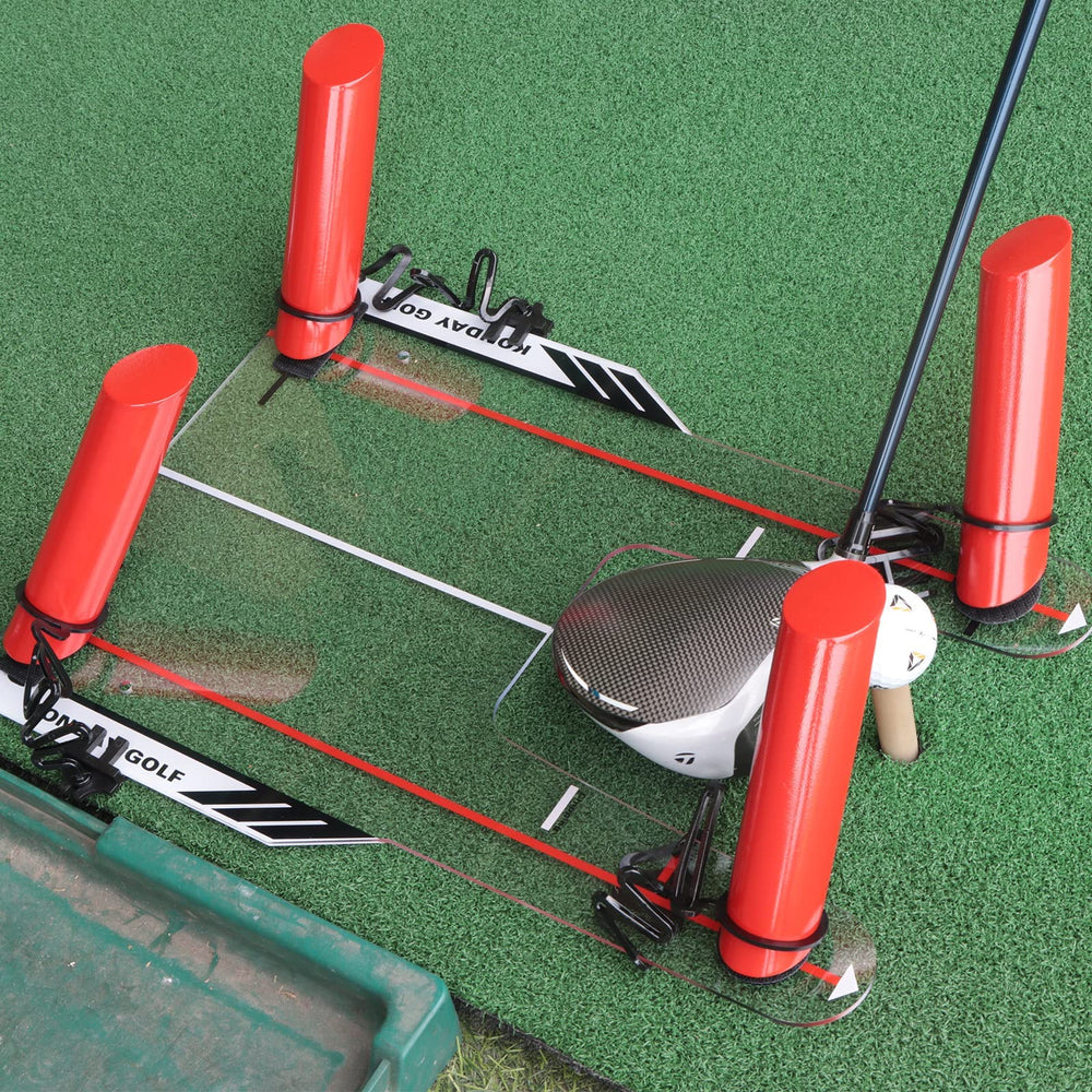 THE GOLFER STORE golfer using the aid with an iron to improve ball contact and trajectory