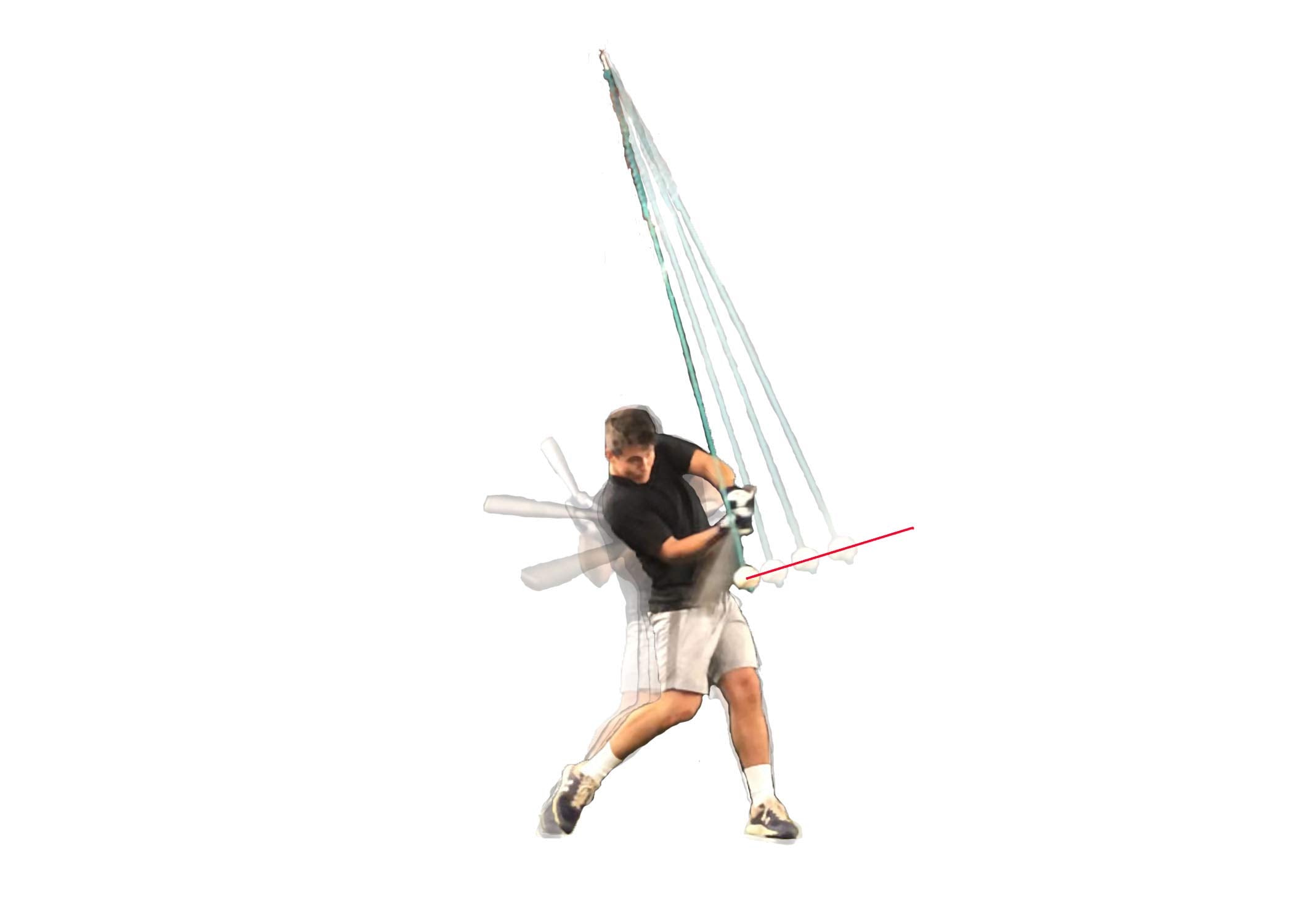 The Hitting Rope close-up of tethered ball showing durable construction and realistic feel