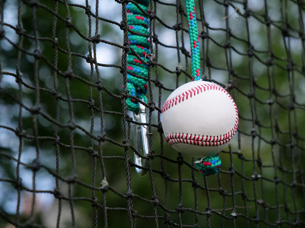 The Hitting Rope attached to an overhead beam demonstrating quick, tool-free setup