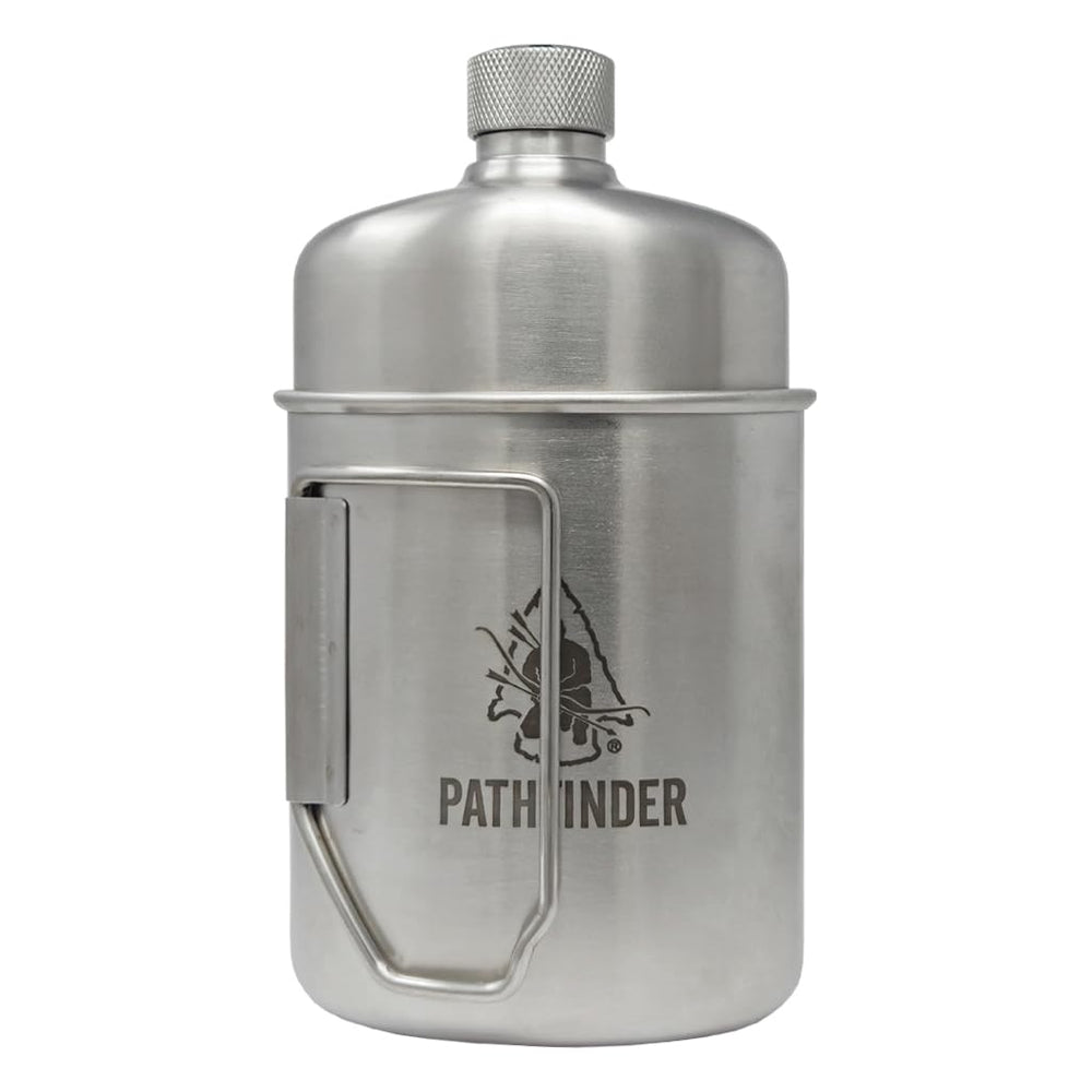 The Pathfinder School cup nested inside canteen demonstrating space-saving storage