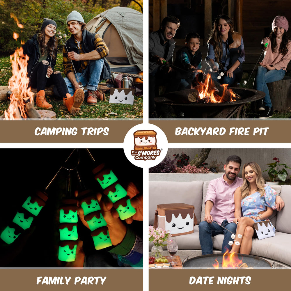 THE S'MORES COMPANY collapsed sticks inside zip storage bag for compact travel