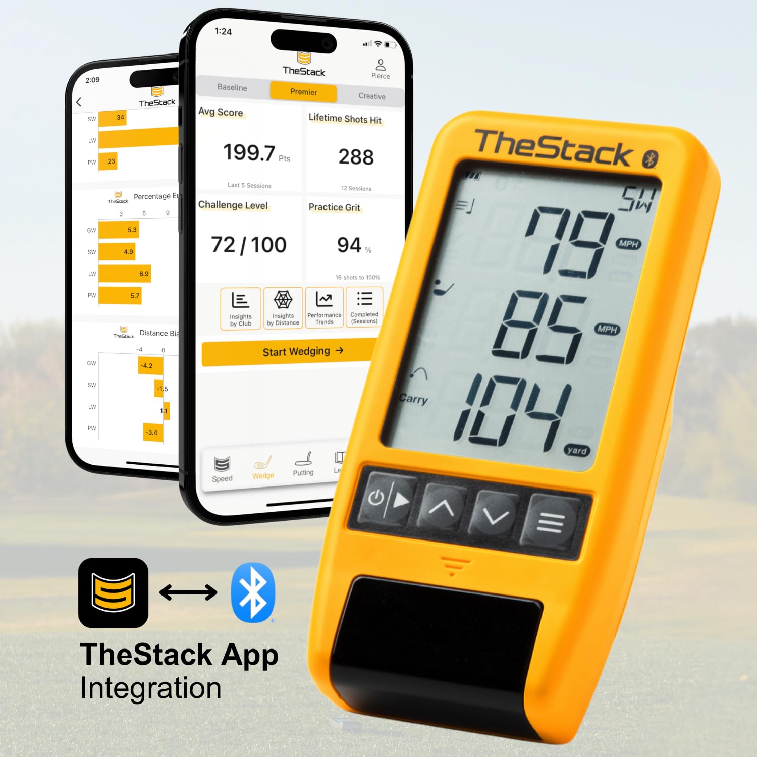 TheStack Radar on practice range tracking ball and swing speeds for better training