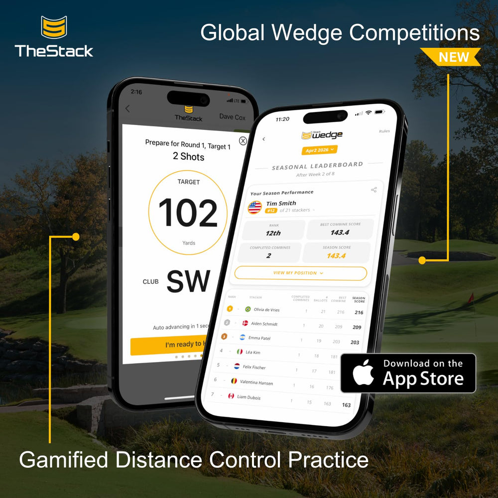 TheStack App wedging mode with TheStack Radar delivering gamified distance practice