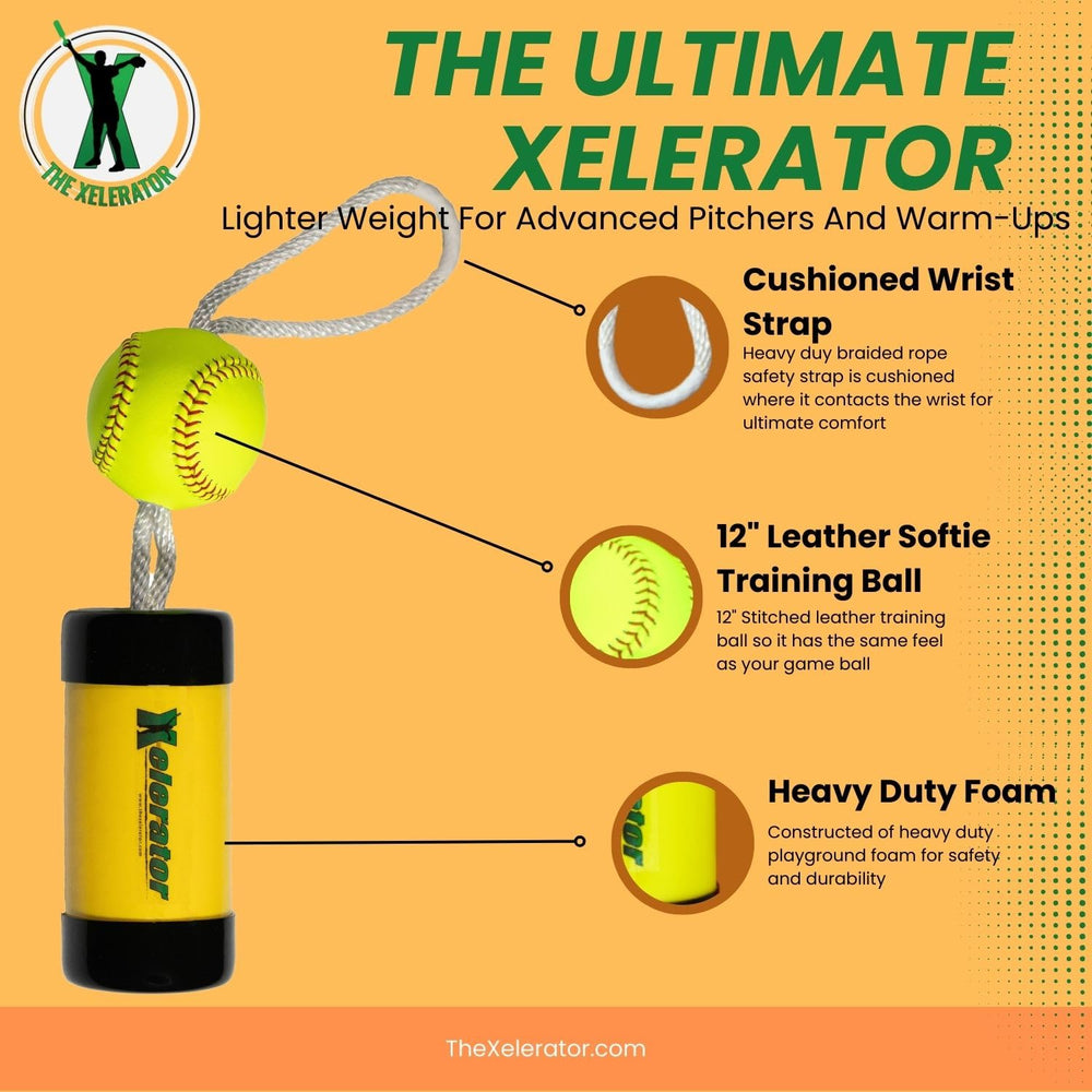Close-up of premium 12-inch leather ball on The Xelerator offering better grip
