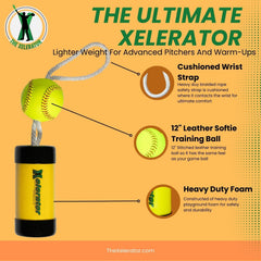Close-up of premium 12-inch leather ball on The Xelerator offering better grip