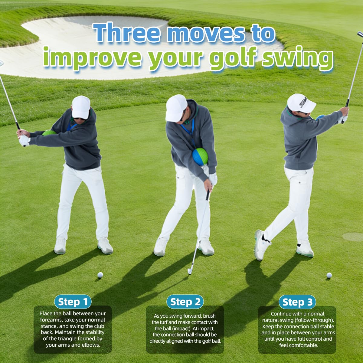 THEMARS used during putting drill on green to reduce wrist movement and improve stroke