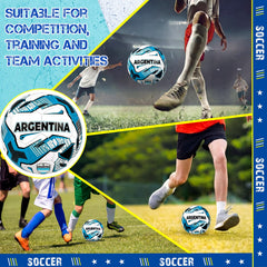 Thenshop Argentina ball in use on grass demonstrating reliable bounce and field visibility