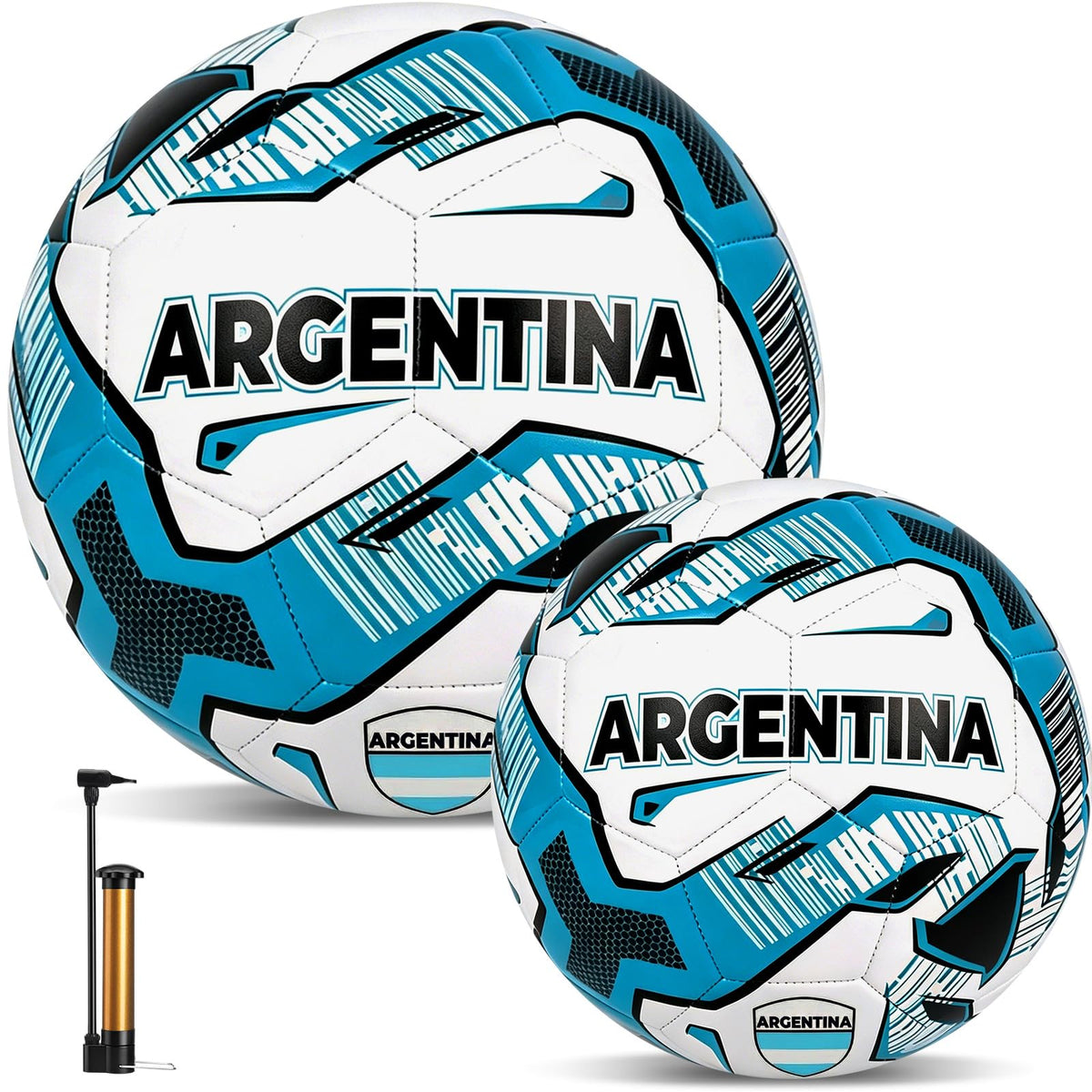 Thenshop Argentina soccer ball front view showing vibrant colors and clear design benefit visibility