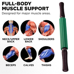 THERABAND roller in use on upper back providing targeted relief and mobility