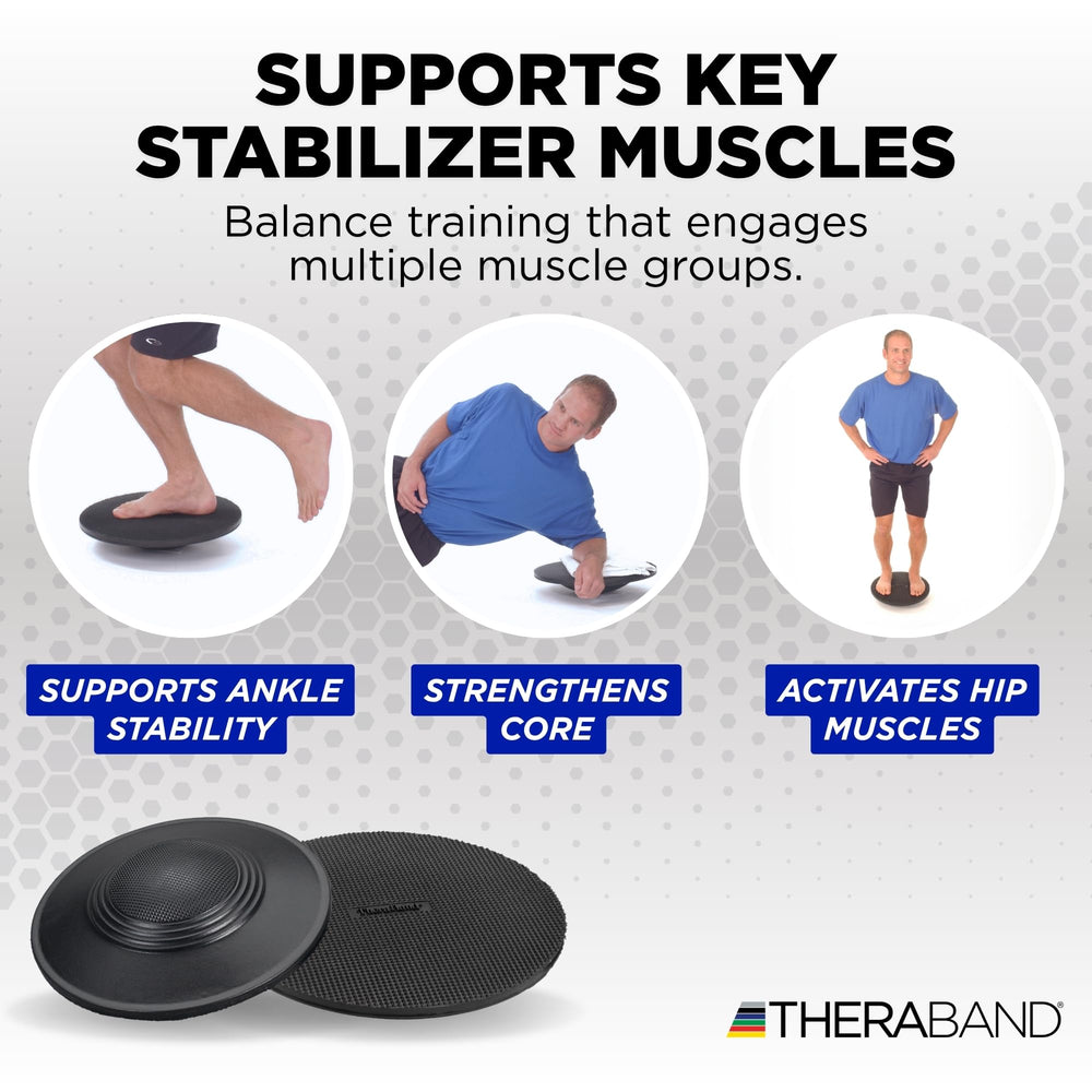 THERABAND used at standing desk to encourage active standing and posture