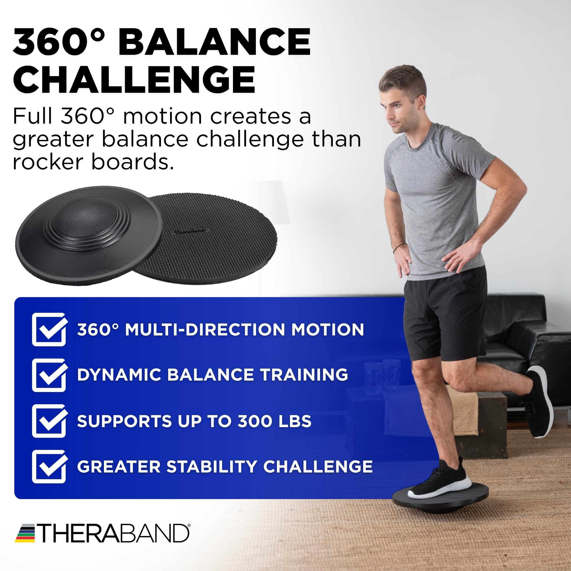 THERABAND close-up of tactile top surface for secure non-slip footing
