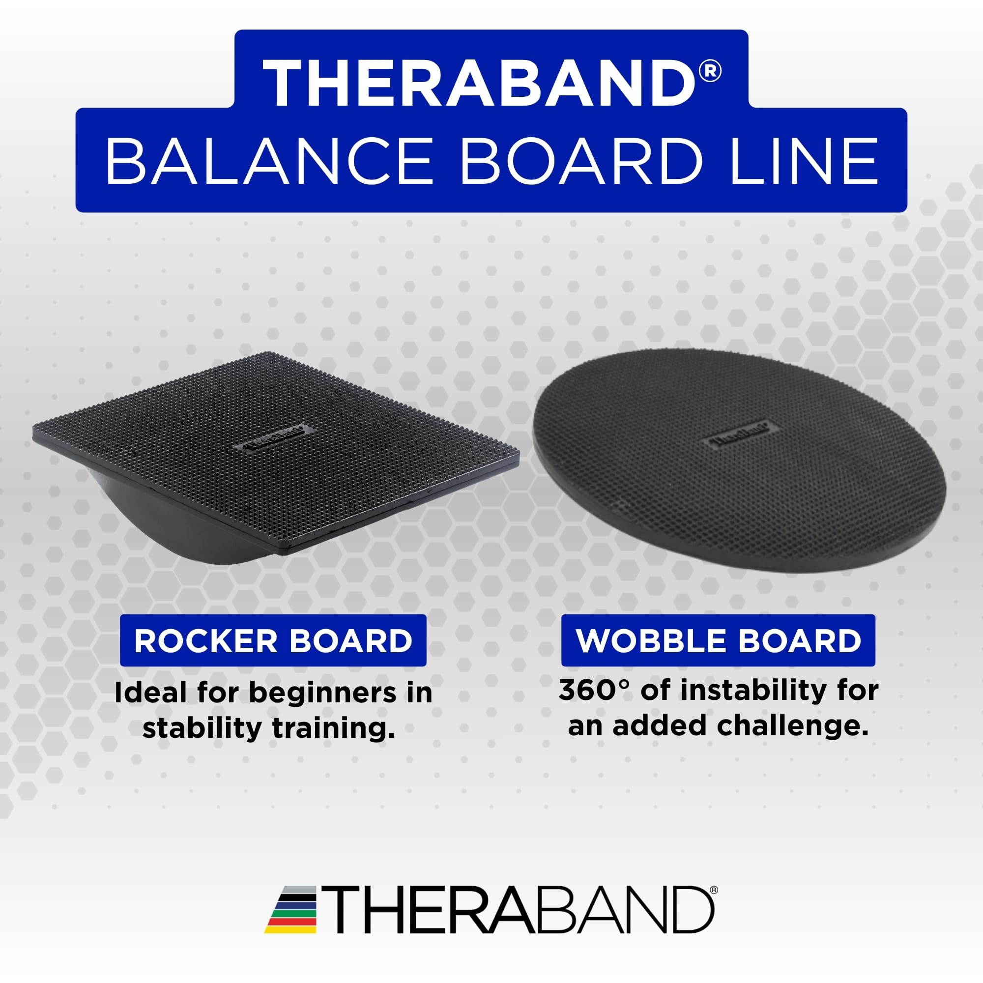 THERABAND board paired with resistance band for progressive strength work