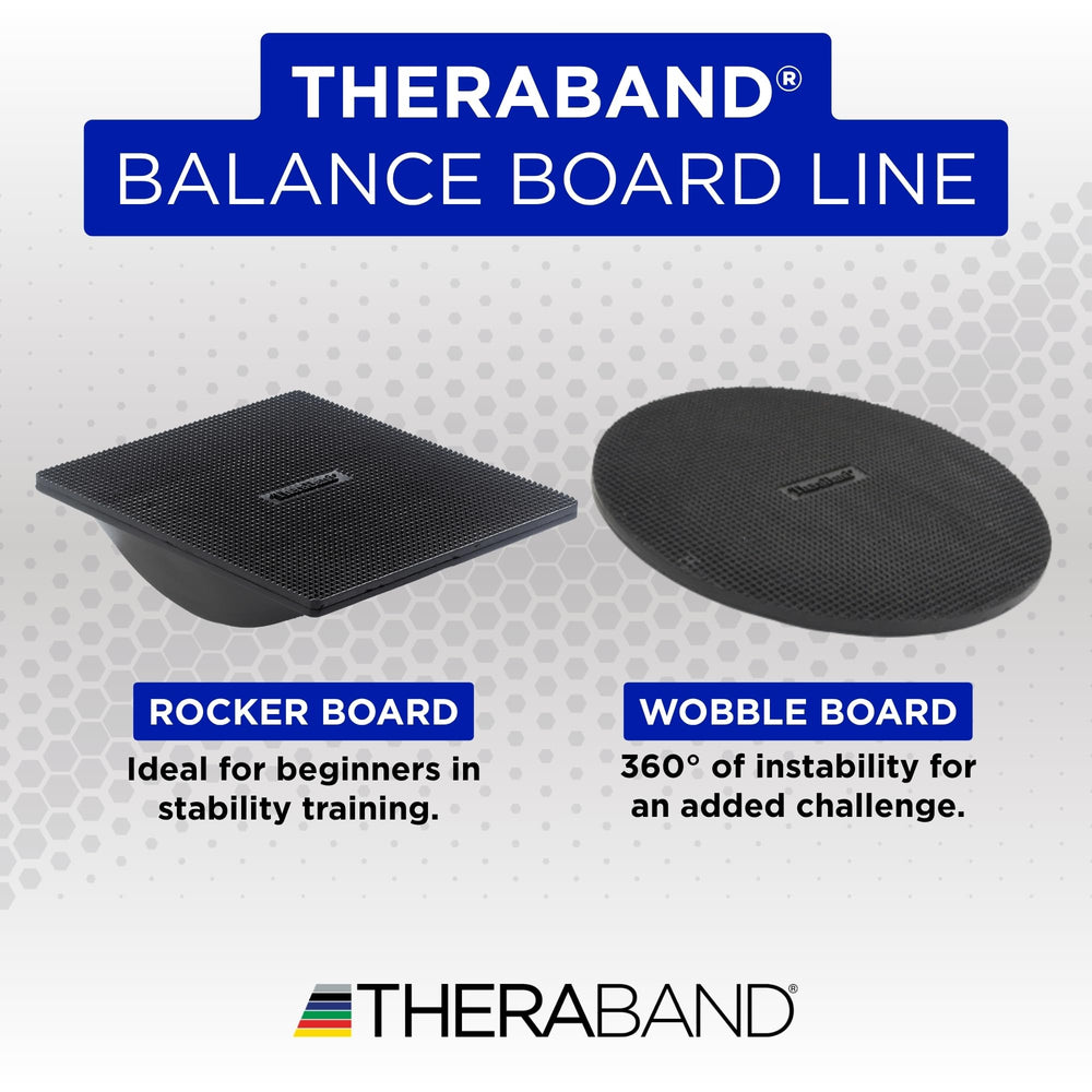 THERABAND board paired with resistance band for progressive strength work