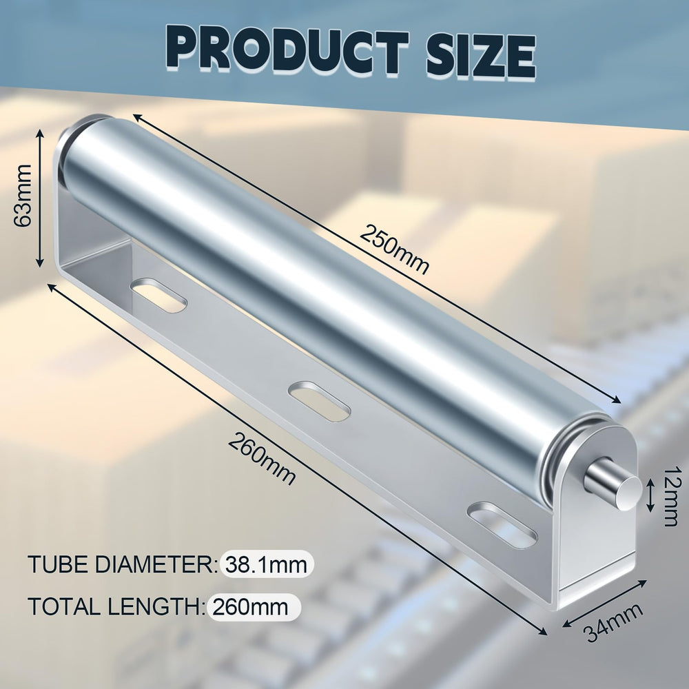 Therwen close-up of galvanized roller surface, showing corrosion-resistant durability
