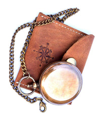 THOR INSTRUMENTS genuine leather case closed protecting compass during travel