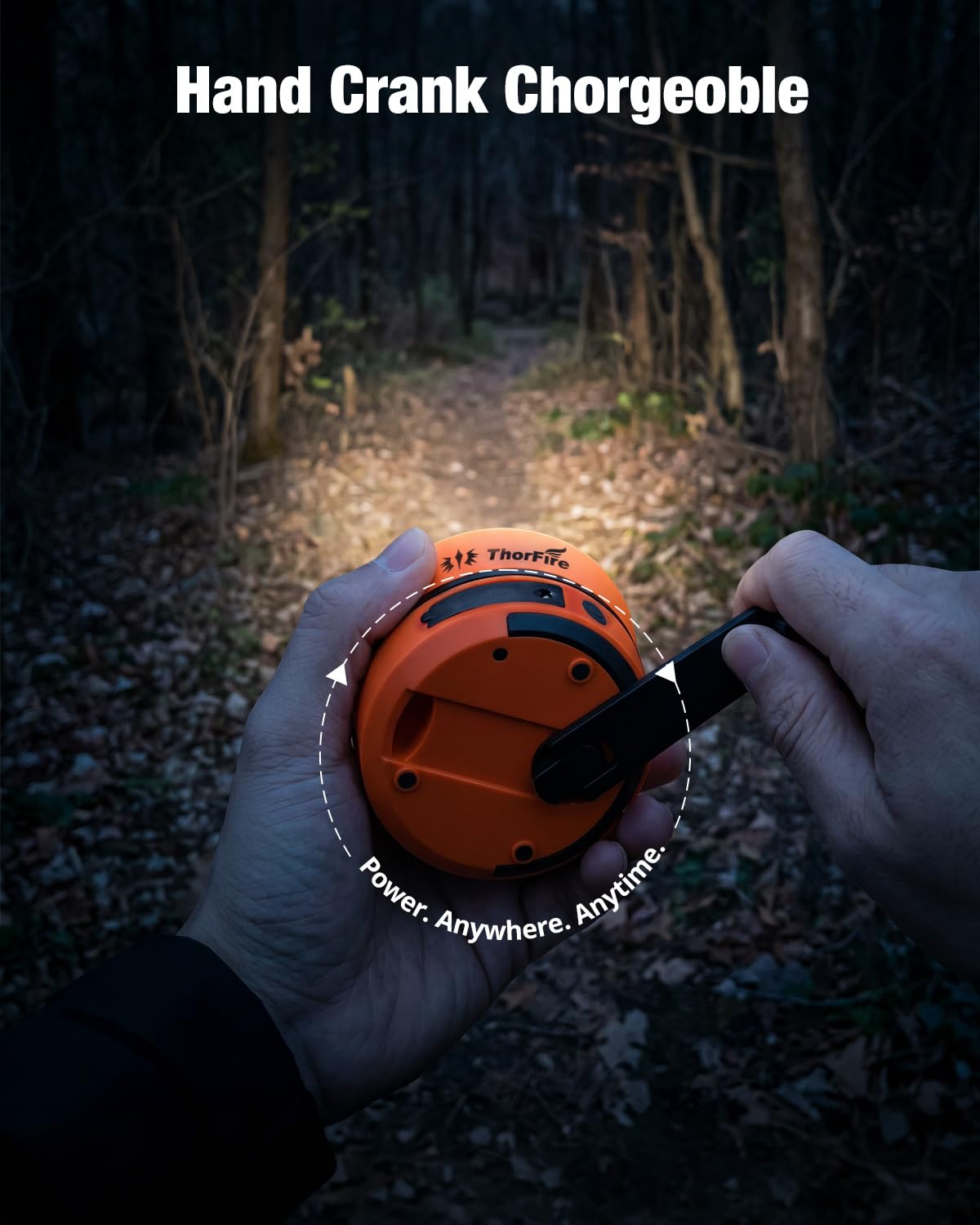 THORFIRE expanded lantern emitting 360-degree glow providing soft ambient campsite light
