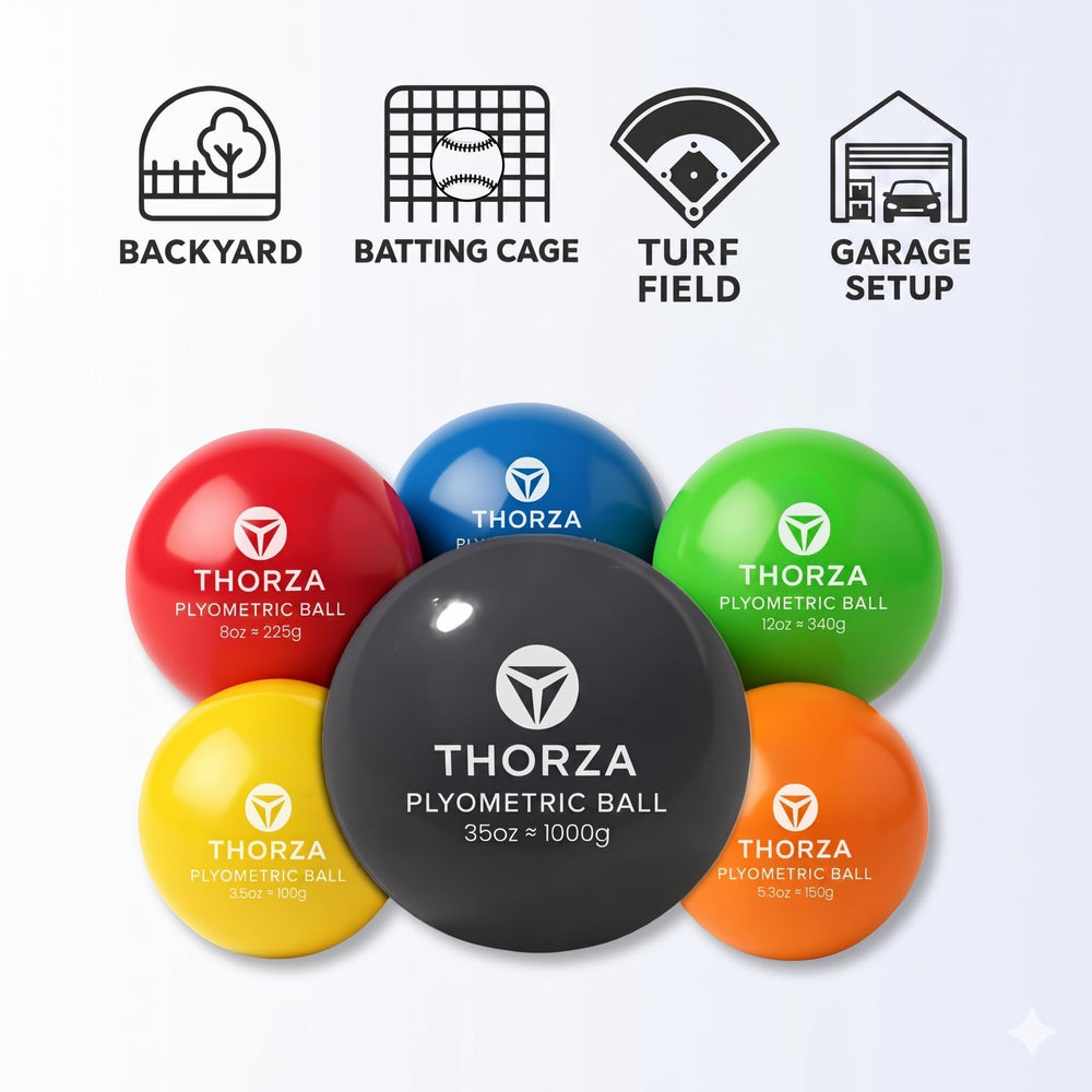 Thorza black 1000g heavy ball detail for overload strength training