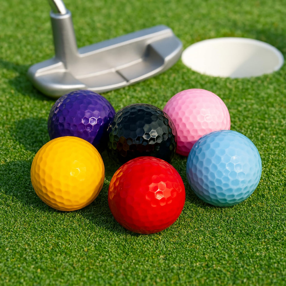 Thorza ball on a practice green highlighting high-visibility color advantage