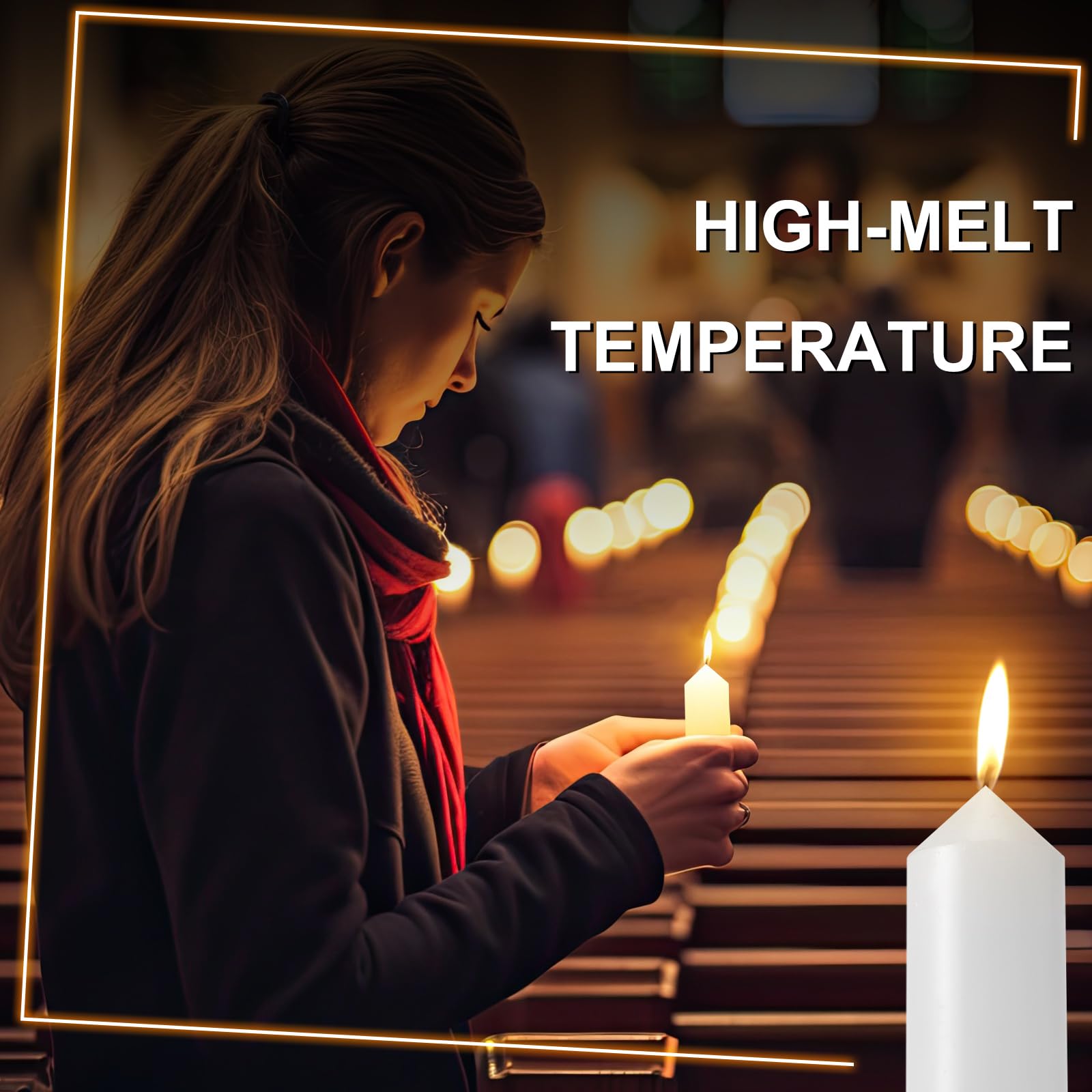 Threlaco lit candle in lantern providing reliable light outdoors