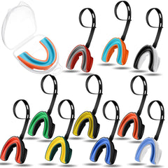 Threlaco front packaging showing ten strapped mouth guards for quick replacement