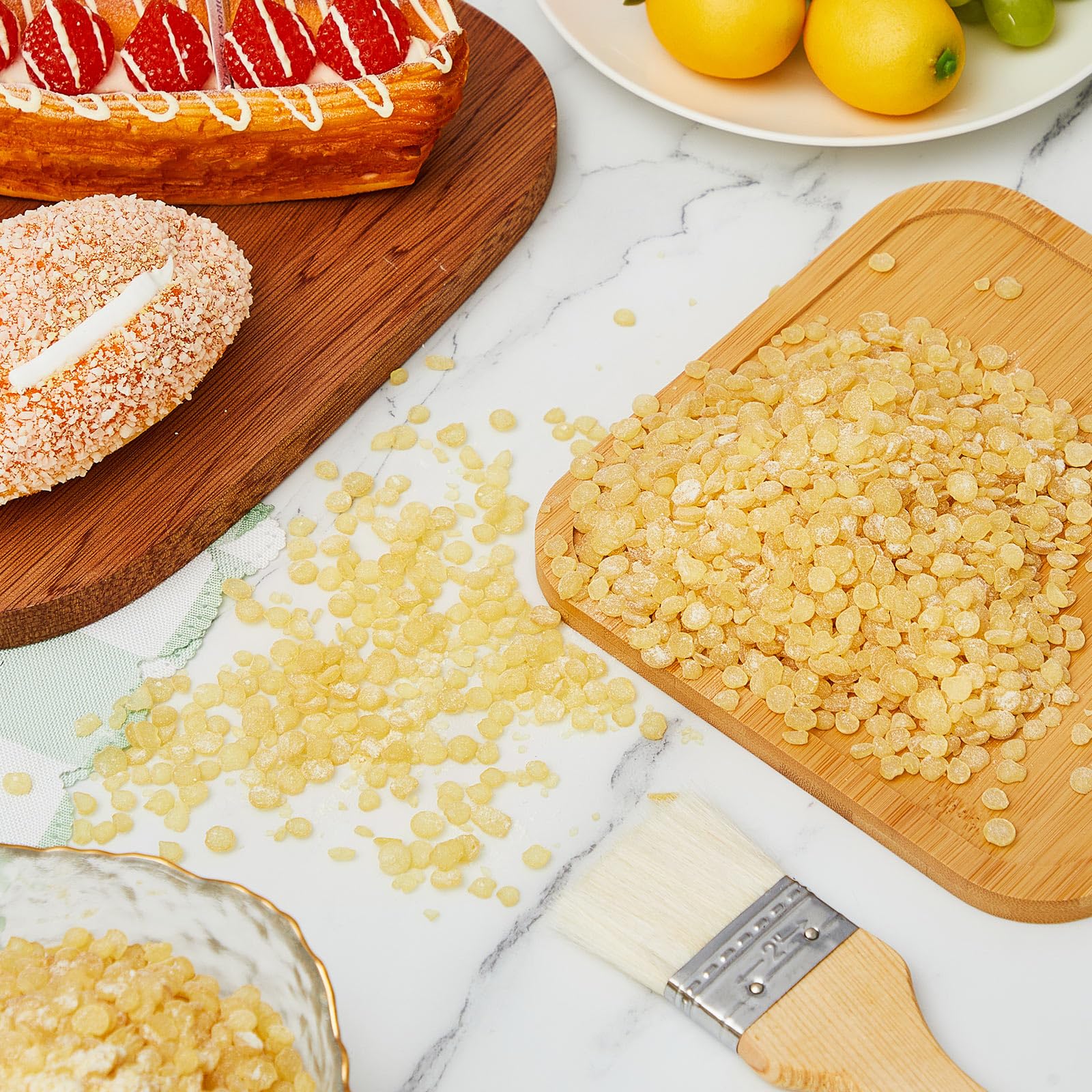 Threlaco beeswax wraps used in kitchen lifestyle scene shows reusable wrap benefit