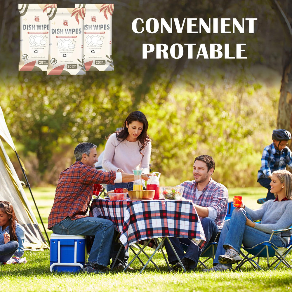 Threlaco wipes used at a campsite showing travel-ready cleanliness