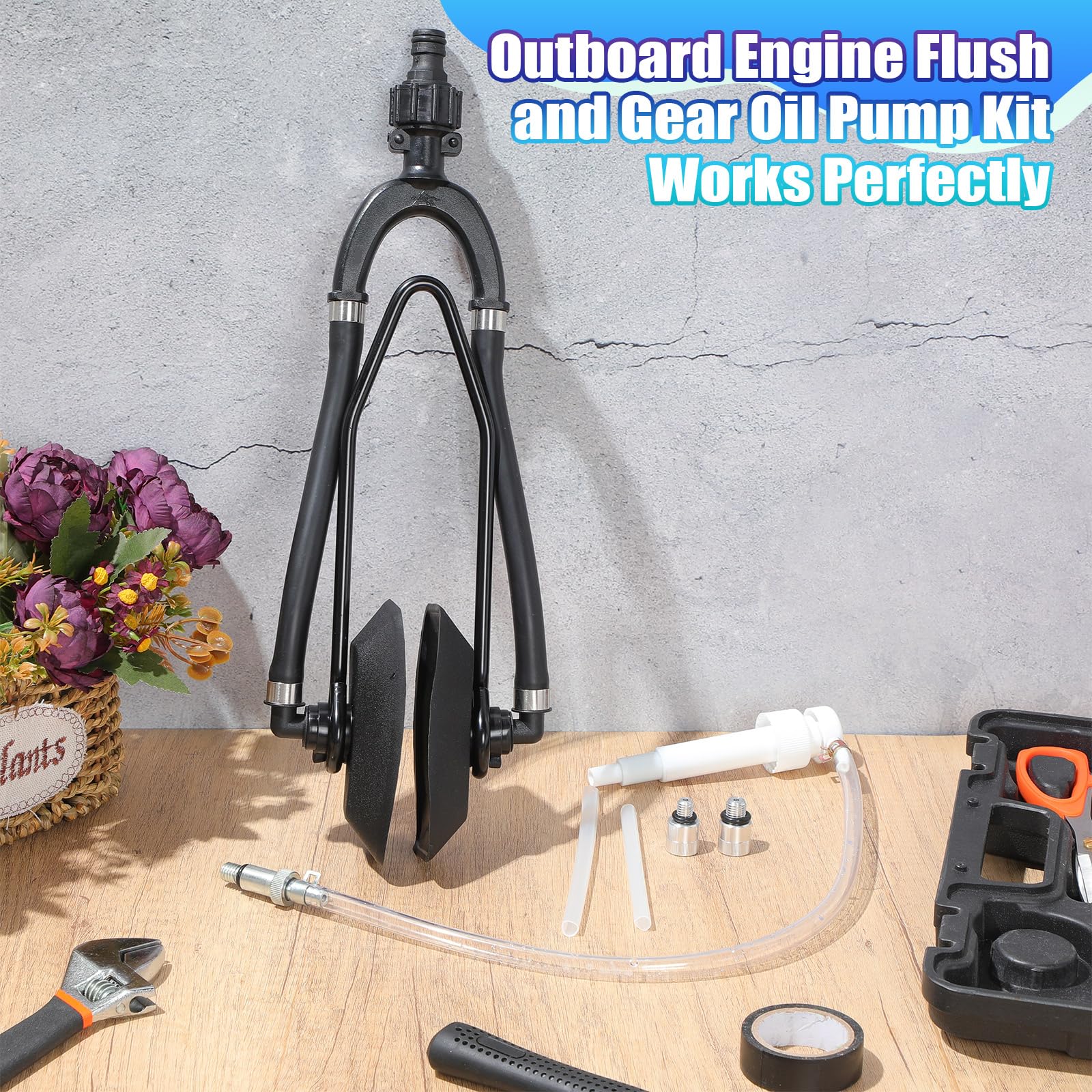 Threlaco pump next to quart bottle showing correct size fit and convenience