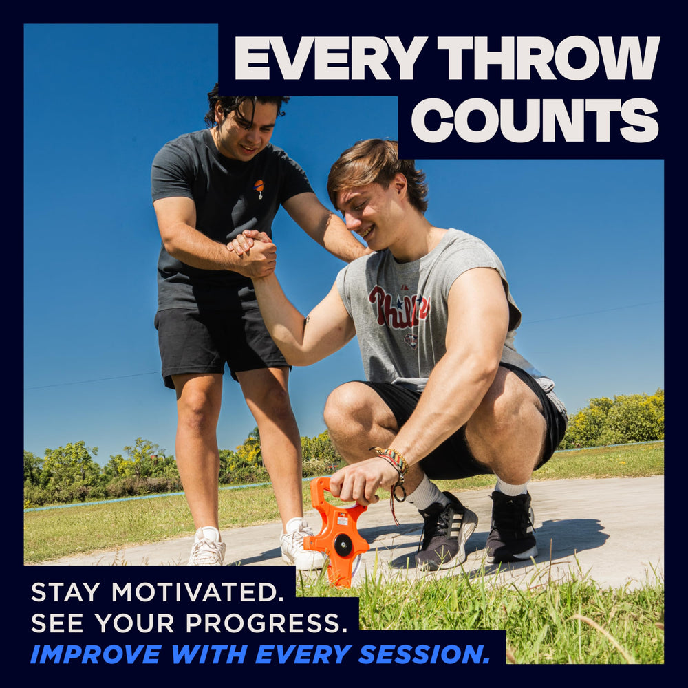 ThrowLine Athletics discus captured mid-flight illustrating stable aerodynamics benefit