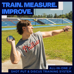 ThrowLine Athletics 8.8 lb shot put closeup showing durable surface and grip benefit