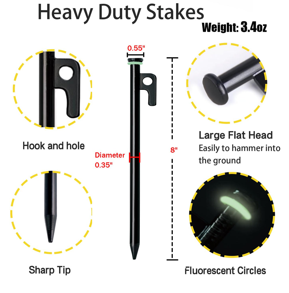 Tialero stakes driven into rocky ground showing secure anchoring on hard surfaces