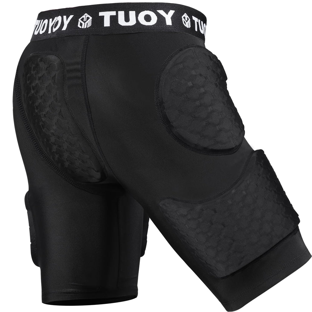 TIAXU front view of padded girdle showing five protective pads and snug fit for safer play