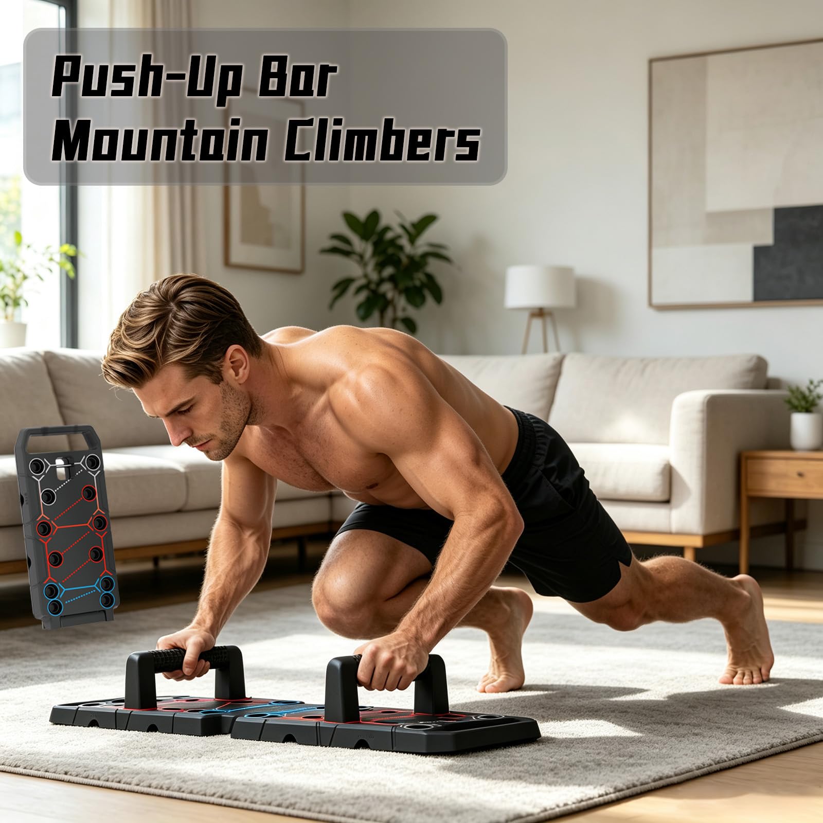 Tibnun foldable push up board folded compact for travel and easy storage benefit