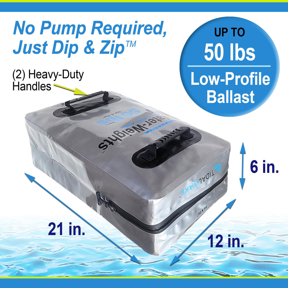 Tidal Wake bag placed under boat seat demonstrating saving deck space and neat storage