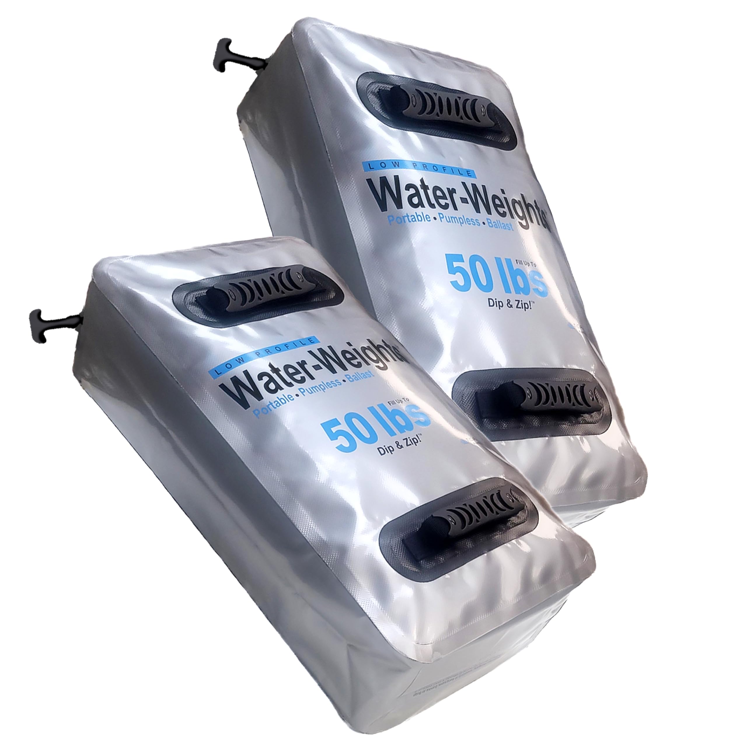 Tidal Wake front view of two ballast bags showing compact storage benefit