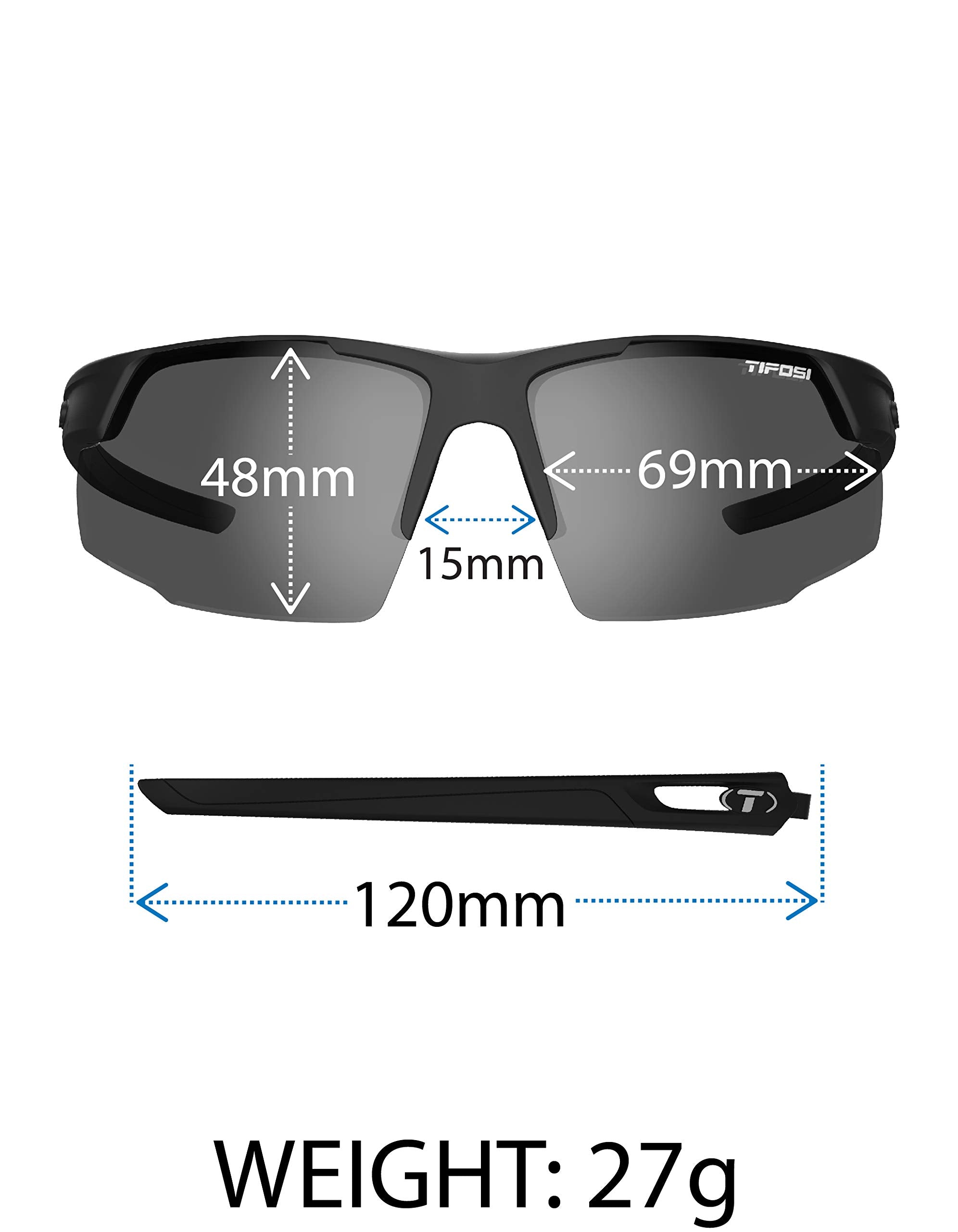 Tifosi Centus brown lens close-up highlighting contrast-enhancing benefit