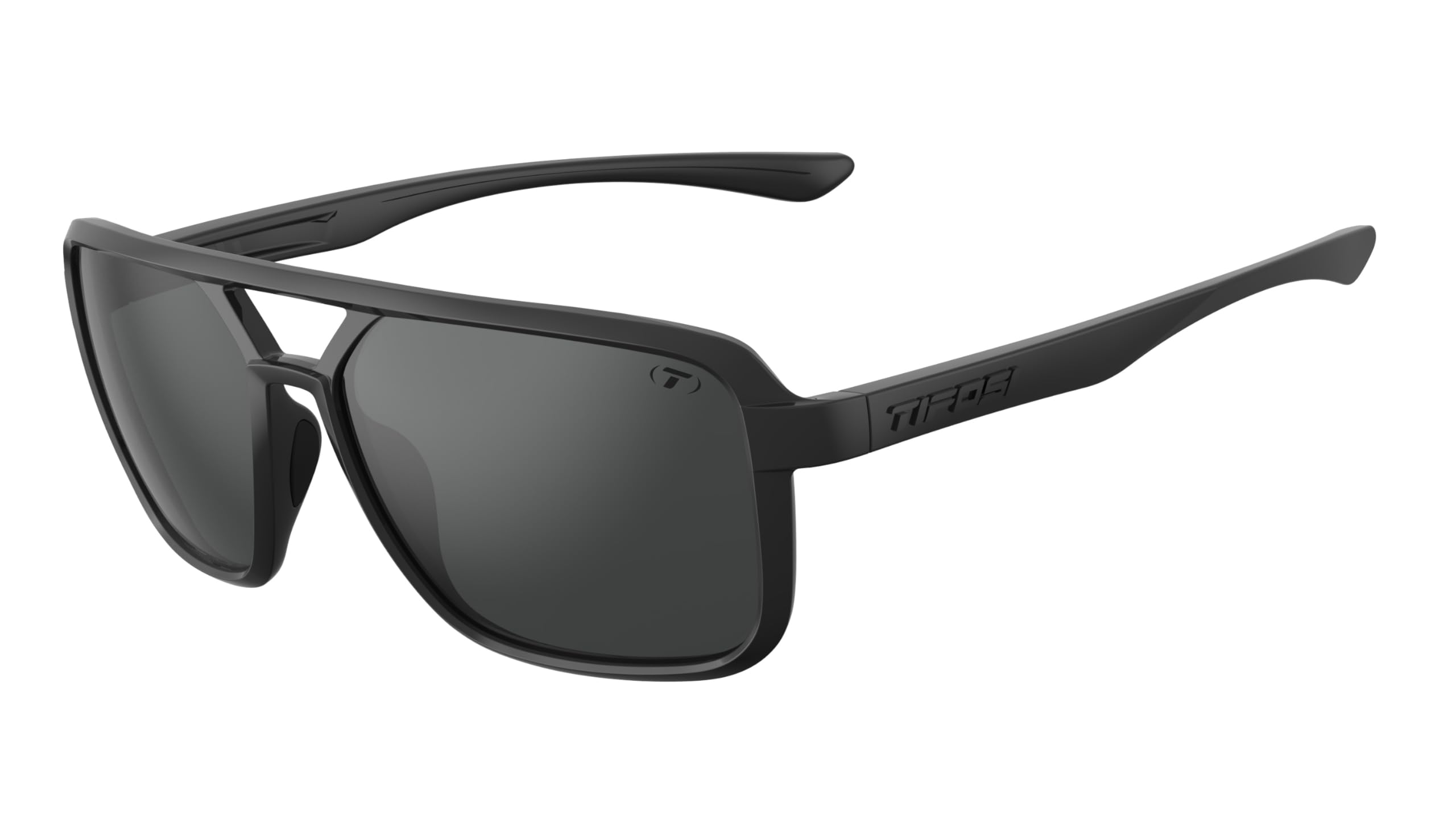 Tifosi Salto front view showing blackout frame and smoke lenses for clear vision