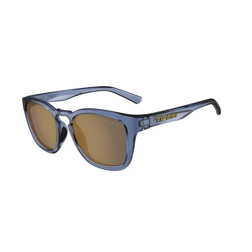 Tifosi Smirk front view in crystal denim showing sporty fit and style