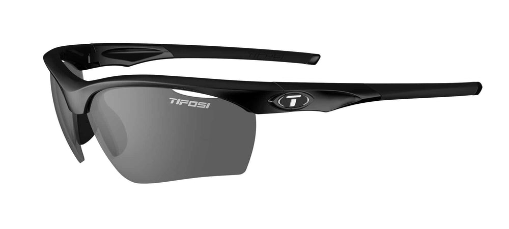 Tifosi Vero front view showing gloss black frame and protective fit