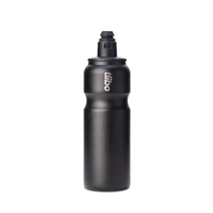 tiibo front view of black bottle showing shape and logo benefit: easy grip