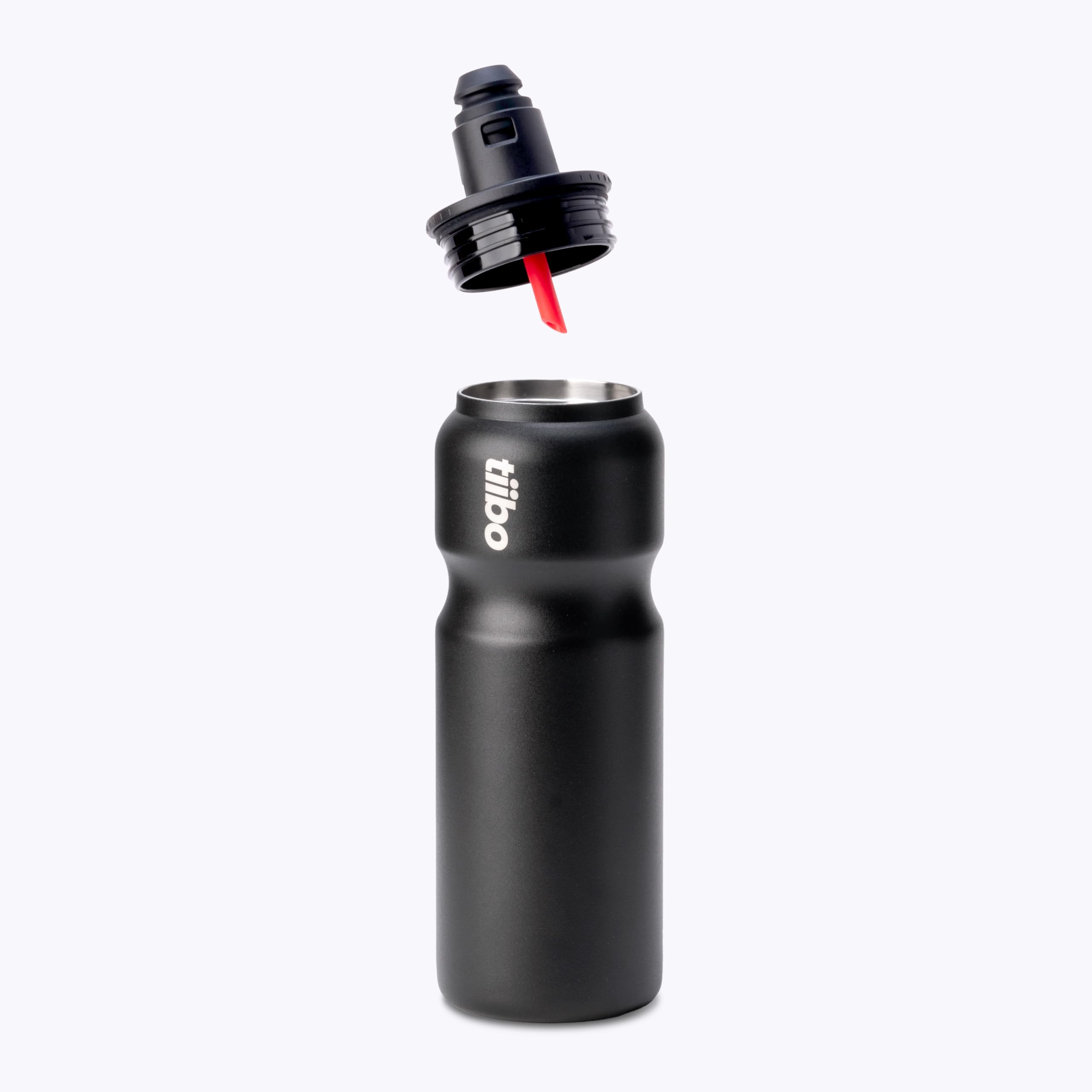tiibo cyclist drinking from bottle during ride showing on-bike hydration benefit