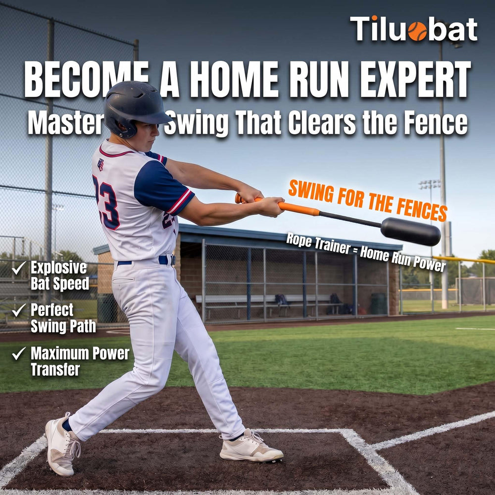 Tiluobat bat suspended in backyard use, enables solo swing and timing drills