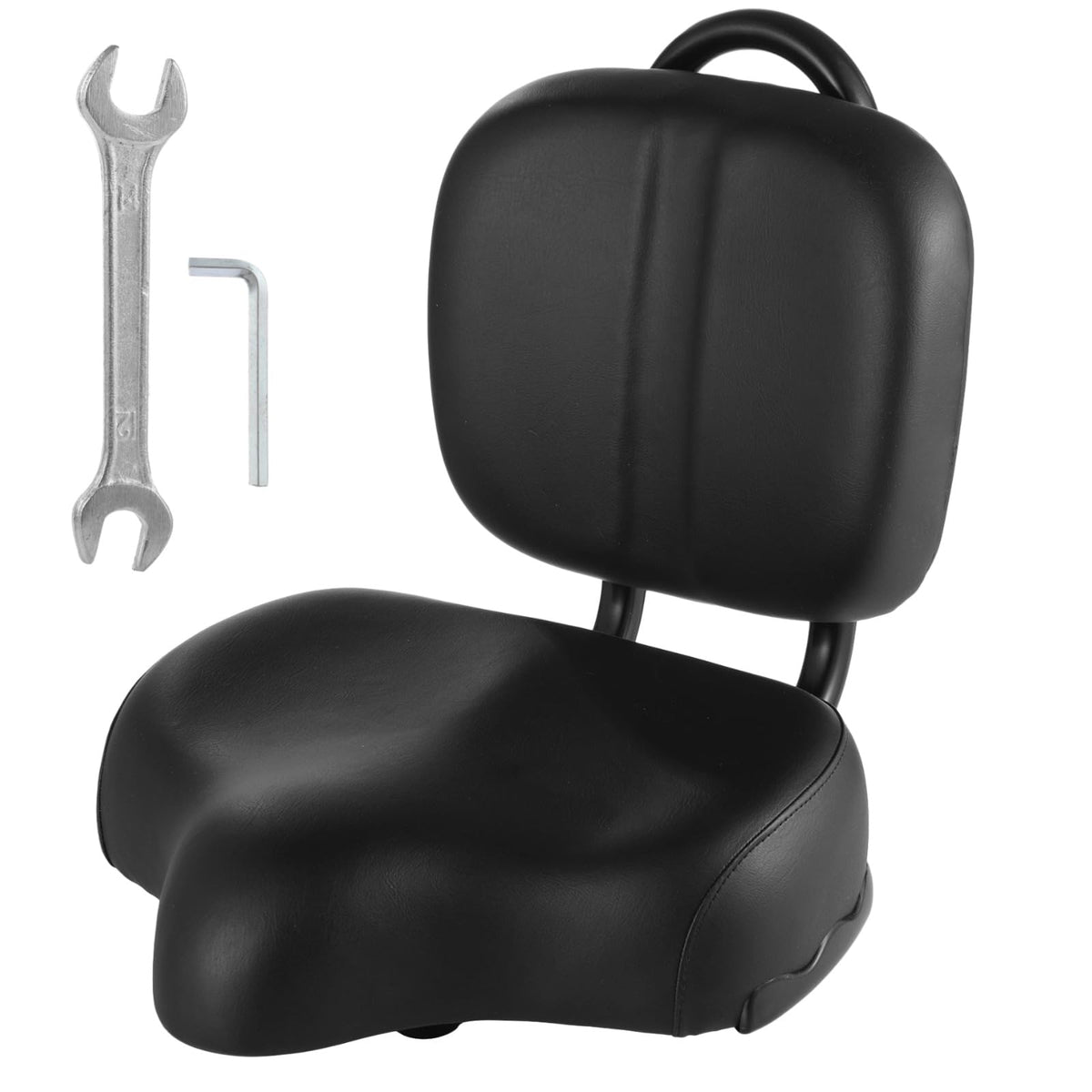 TIMCORR front view of seat with backrest showing comfortable wide surface