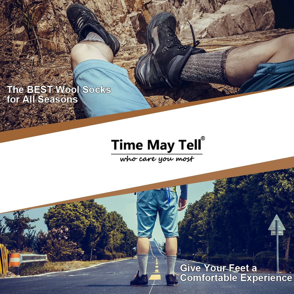 Time May Tell socks worn on trail demonstrating warmth and breathability during activity