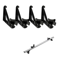 Timilge front view of four load stops pack showing included parts and manual for secure transport
