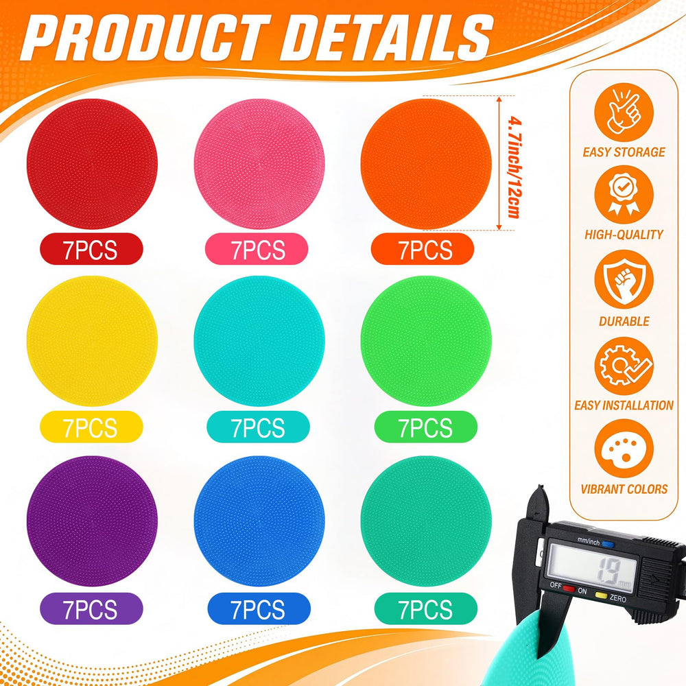 Tinideya overhead color array displaying nine vivid spots for easy group sorting