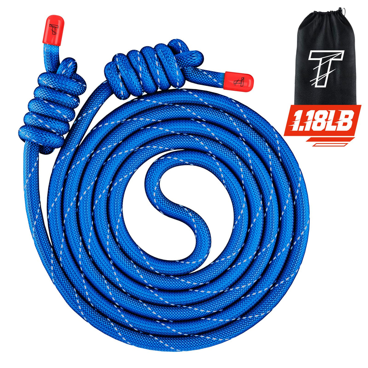 TIOPSUUO Flow Rope front view showing full 9 ft length and balanced design benefit
