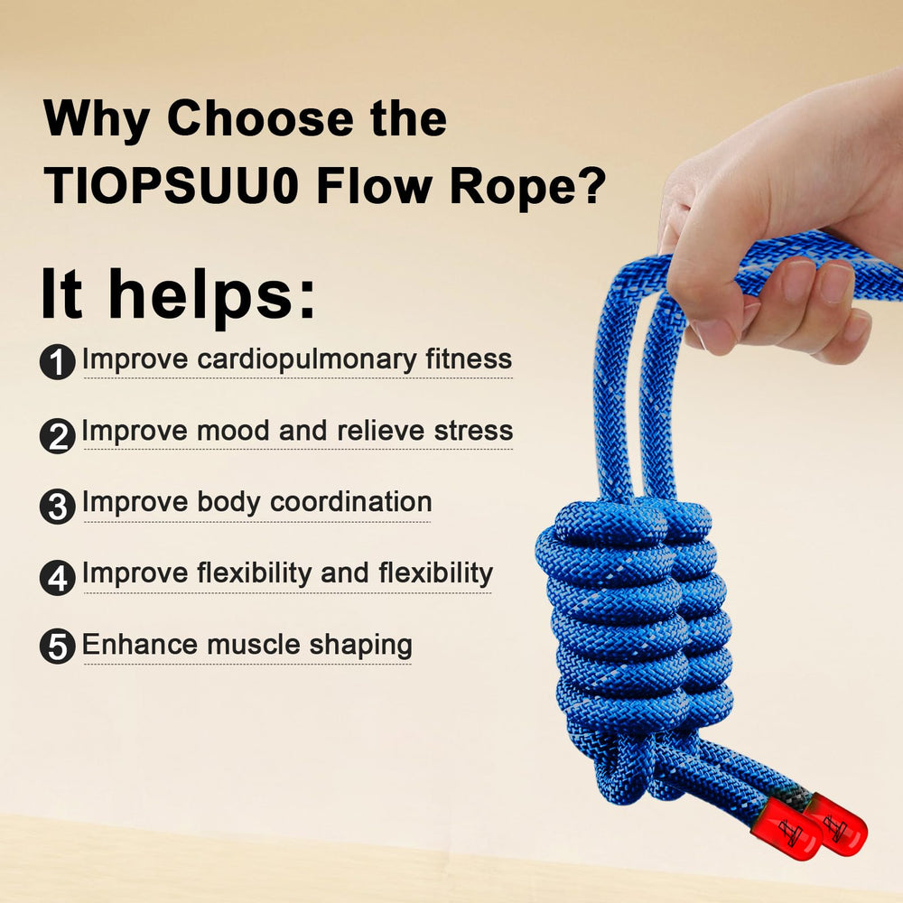 TIOPSUUO rope beside a sneaker to show scale and portability benefit