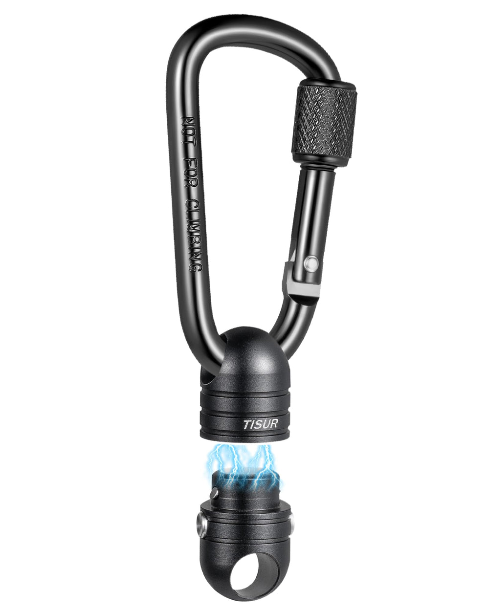TISUR front view of compact carabiner keychain showing secure design and convenience
