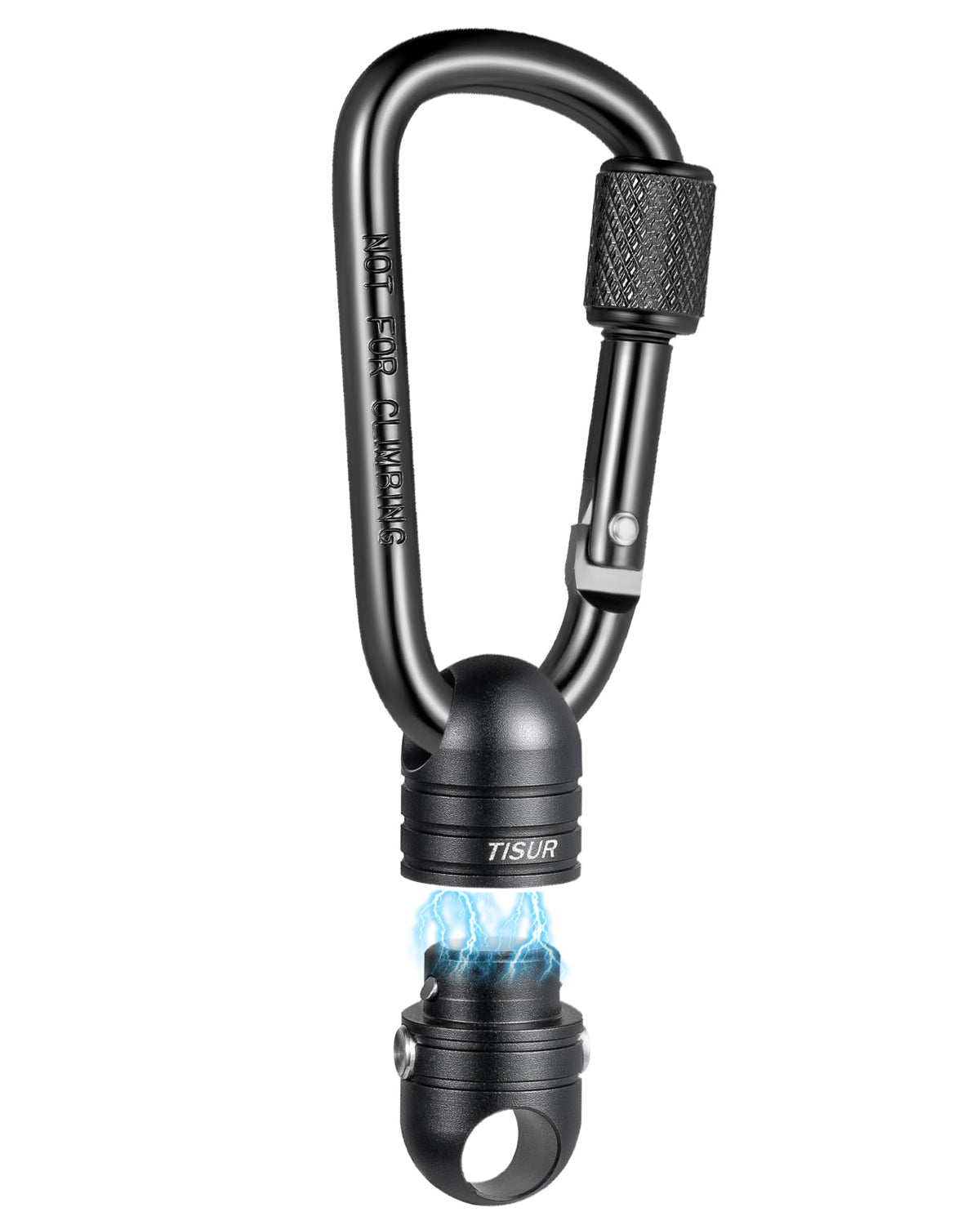 TISUR front view of compact carabiner keychain showing secure design and convenience
