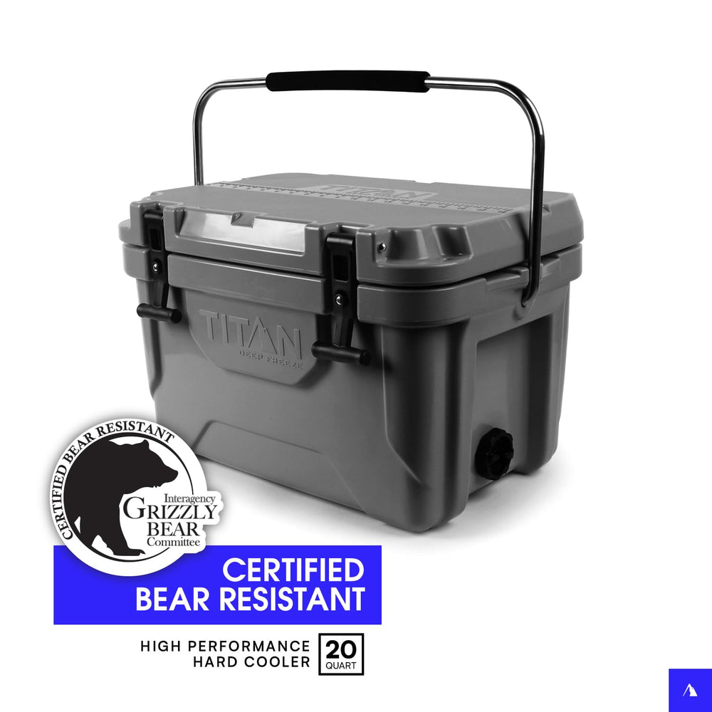 Titan by Arctic Zone oversized drain and anti-skid feet showing easy drainage benefit